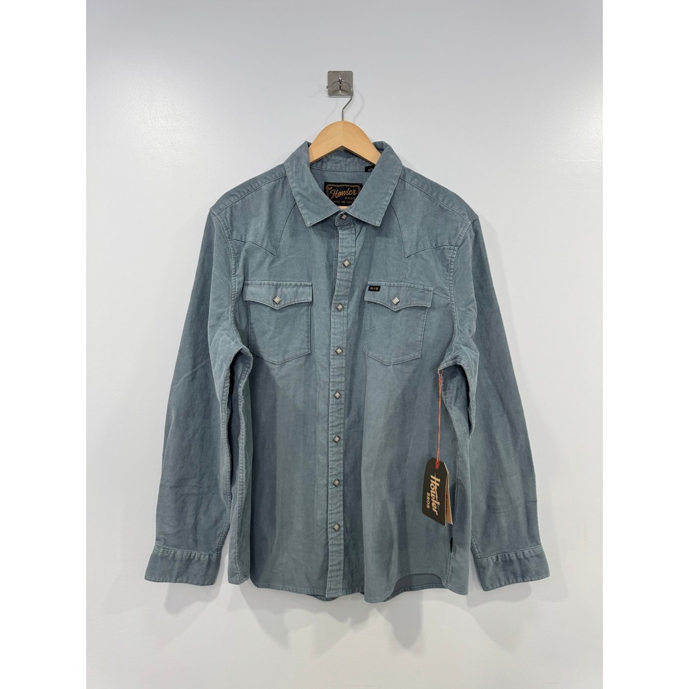 NWT Howler Bros Men Blue Banning Corduroy Snapshirt Western Size XL